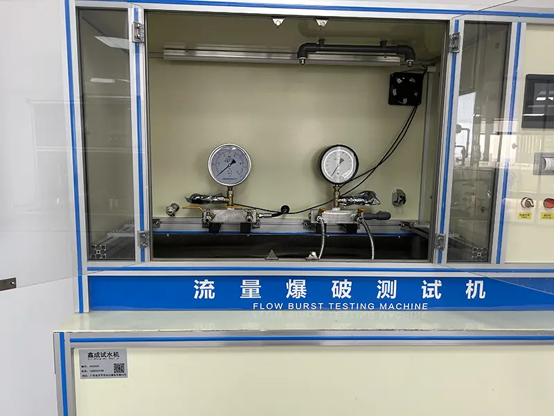 Hose burst testing machine measuring burst pressure and safety